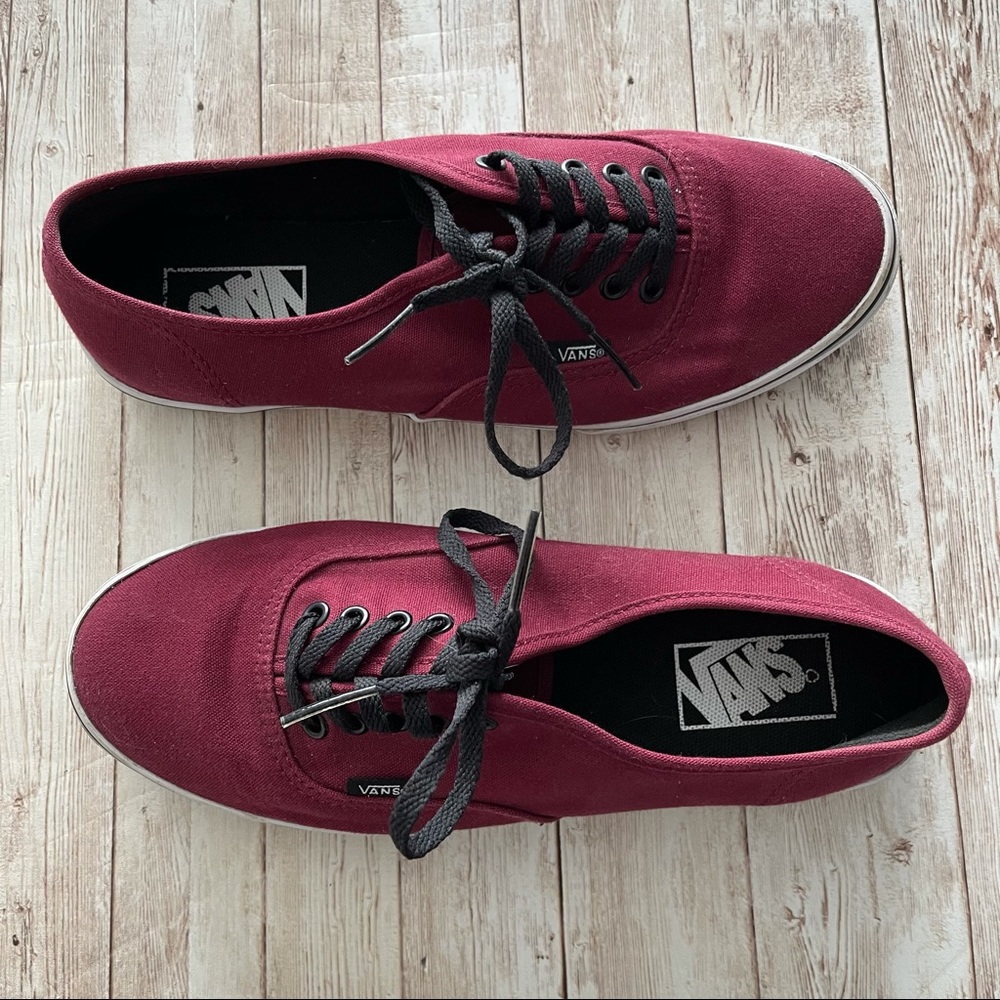 VANS MENS 6.5 WOMENS 8 MAROON BLACK SNEAKERS